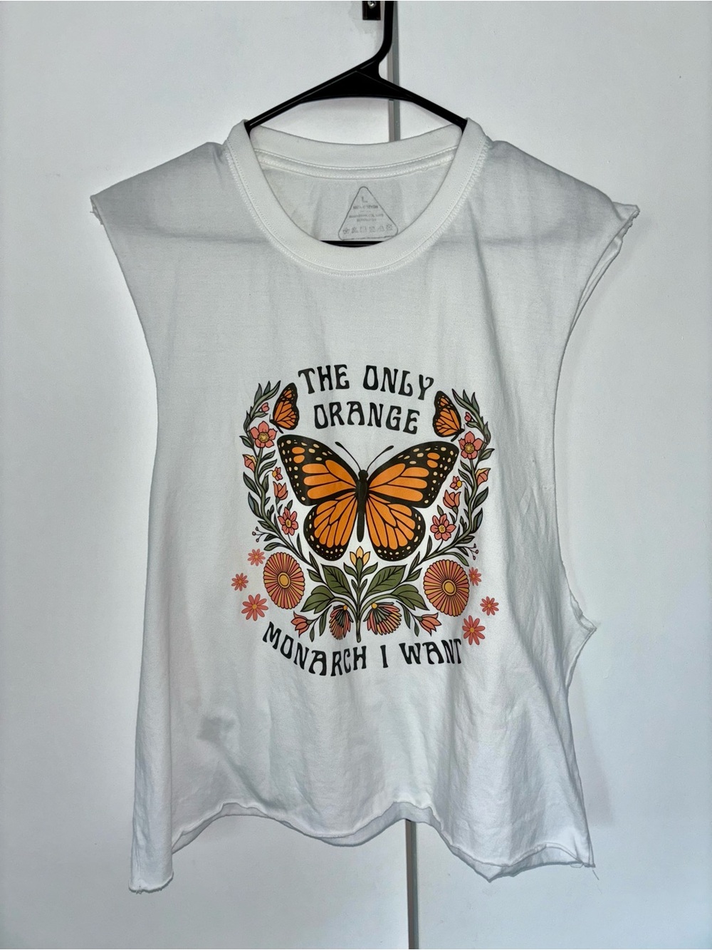 The Only Orange Monarch Graphic Muscle Tee - White